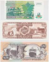 Guyana 1966-1992. 10D + 1966-1989. 20D + Zaire 1988. 50Z T:I
Guyana 1966-1992. 10 Dollars + 1966-19...