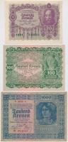 Ausztria 1922. 10K (4x) + 20K + 100K + 1000K T:I-III
Austria 1922. 10 Kronen (4x) + 20 Kronen + 100...