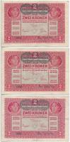 1916-1923. 6db-os vegyes korona bankjegy tétel T:III