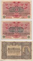 1916-1923. 6db-os vegyes korona bankjegy tétel T:III