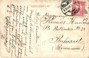 Kézdivásárhely, Targu Secuiesc; Molnár Józsiás park, hölgy gyerekkel egy padon. W. L. Bp. 6887. / pa...