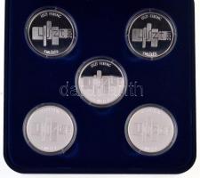 2011. "Liszt Ferenc év" 5db-os ezüstözött Cu-Zn emlékérem szett, eredeti dísztokban, tanús...
