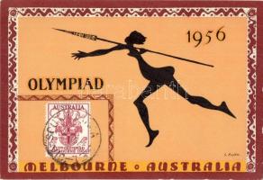 1956 Olympiad. Melbourne Australia. s: J. Rajko TCV card