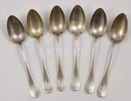 6 db fémjelzett és mesterjelzett ezüst kanál / Silver spoons 360g