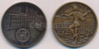 Tóth Sándor (1933-) 1981. "MÉE Szeged / Bartók Béla" Br emlékérem (42,5mm) + Lapis András ...