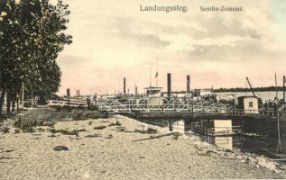 Zimony, Zemun, Semlin; rakpart, gőzhajók, kiadja A. Stepner / quay, stemships