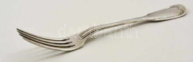 Christoffle ezüstözött alpakka villa, 6 db, jelzett, h: 20 cm