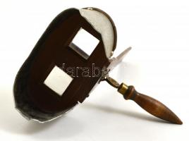 Régi fa sztereókép néző, hiányosan 32x18 cm / Vintage stereoscope