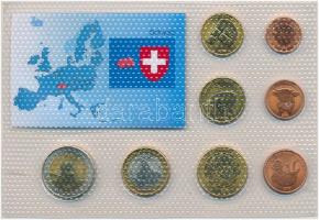 Svájc 2003. 1c-2E (8xklf) Euró próbaveret sor, sérülékeny fóliatokban T:1 Switzerland 2003. 1 Cent - 2 Euro (8xdiff) Euro trial strike set in fragil foil case C:UNC