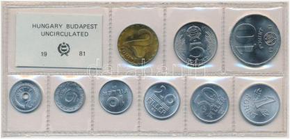 1981. 2f-10Ft (9xklf) érmés forgalmi sor fóliatokban T:1 Adamo FO14