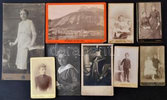 1883-1928 Vegyes fotó tétel, 15 db, közte 13 db keményhátú fotóval, egy kivételével mind portré fotó...