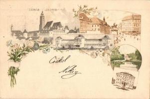 1900 Zagreb, Zágráb; Ezredéves Országos Kiállítás 2Kr. Ga., floral litho / Hungarian Millenium Exposition issue