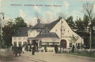 1910 Brussels, Bruxelles; Exposition, Brasserie Allemande / brewery