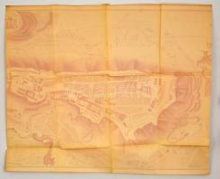 1952 Horler Ferenc által rajzolt és másolt Budavár térkép és helyszínrajz. Plan de La Cille et Chate...