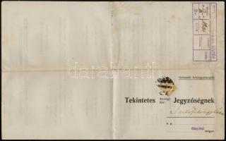1913 Apáthegyaljai templom építésének részére történő gyűjtés nyomtatványa, kitöltetlen aláíró ívvel.