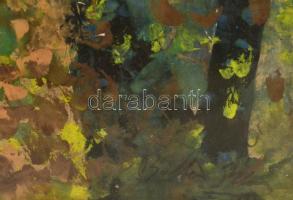 Balla jelzéssel: Őszi hangulat. Vegyes technika, papír, szakadással, üvegezett keretben, 58×42 cm