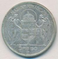 1930. 5P Ag "Horthy jobbra" T:2-,3 patina
Adamo P8