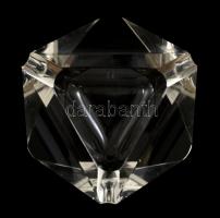 Dekoratív hatszög alakú ólomkristály hamutartó, apró csorbával, 14×12,5 cm