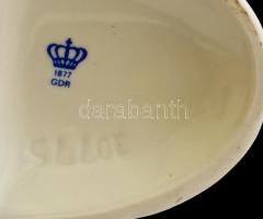 Kelet-német porcelán madaras porcelán gyertyatartó, kézzel festett, jelzett, hibátlan, 18×13 cm