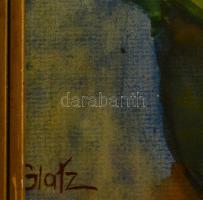 Glatz jelzéssel: Fejkendős asszony. Akvarell, papír, szakadással, üvegezett keretben, 35×21 cm