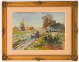 Jelzés nélkül: Tájkép. Akvarell, papír. 32x23 cm Üvegezett keretben