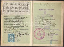 1933 Bp., A Magyar Királyság által kiállított fényképes útlevél, bejegyzéskekkel