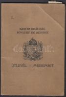 1933 Bp., A Magyar Királyság által kiállított fényképes útlevél, bejegyzéskekkel