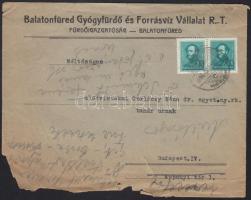 1934 Balatonfüred Gyógyfürdő és Forrásvíz Vállalat Rt. fejléces levél és boríték