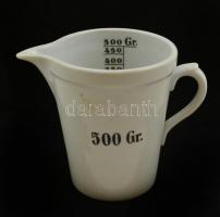 Zsolnay porcelán 500 gr mérőedény, jelzett, csőrén lepattanással, m: 13 cm, d: 10 cm