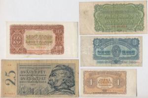 Csehszlovákia 1945. 50K "S" minta perforációval + 1945. 100K + 1000K "S" minta p...