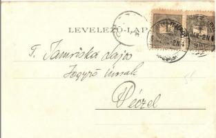 1900 Siófok, Balaton fürdő, Hullám szálloda, Sió öböl, gőzhajó, Sió parti sétány. Kiadja Weiss L. és...