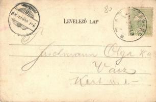 1907 Cegléd, Vasútállomás, lovaskocsik. Kiadja Sárik Gyula (ázott / wet damage)