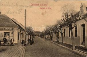 1907 Vác, Budapesti főút, utcakép, Góts J. Viktor üzlete. No. 20. (megerősített sarkak / restored corners)