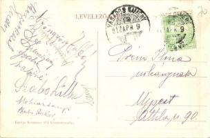 1912 Vásárosnamény, Takarékpénztár, utcakép. Kiadja Kanizsay Pál (EK)