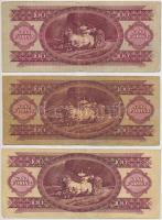 6db-os vegyes magyar forint bankjegy tétel, közte 1949. 100Ft T:III,III-