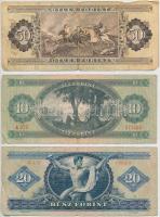 6db-os vegyes magyar forint bankjegy tétel, közte 1949. 100Ft T:III,III-