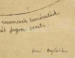 Dani Boglárka (?- ): A disznó és a majom, hidegtű, papír, jelzett, 41,5×55 cm