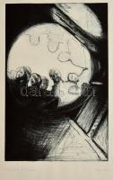 Mayer Éva (1983- ): Húzzatok ki! I., rézkarc, papír, jelzett, 53×35 cm