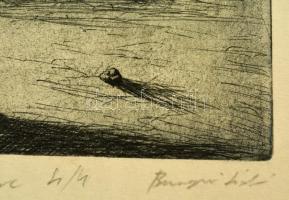 Baranyi László (?- ): Villon illusztráció I., rézkarc, papír, jelzett, számozott (4/4), paszpartuban...