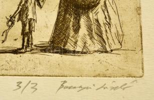 Baranyi László (?- ): Villon illusztráció III., rézkarc, papír, jelzett, számozott (3/3), paszpartub...