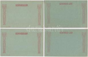 cca 1910 Hölgyszépségverseny szavazólap, budapesti mészáros- és hentes ifjúság nyári mulatsága, 4 db...