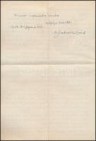 1923 Dr. Jendrassik Loránd (1896-1970) orvos, fiziológus, egyetemi tanár, kézzel írt levele a Felső ...