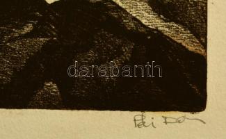 Olvashatatlan jelzéssel: Kaukázus (Kazbek/Stepantsminda), lágyalap, papír, jelzett, paszpartuban, 21...