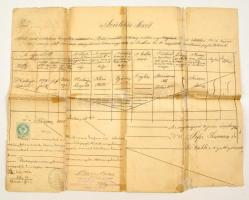 1898 Paksi izraelita hitközség születési anyakönyve, okmánybélyeggel, pecséttel, ragasztott, 33x41,5 cm