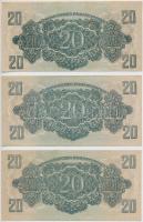 1944. 20P "A Vöröshadsereg Parancsnoksága" (3x) közte 2db közeli sorszám T:II