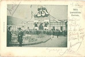 1903 Zsolna, Sillein, Zilina; Iparkiállítás Zsolnán, iparcsarnok, tömeg. Kiadja Biel és Jellinek / Industrial Exhibition (EB)