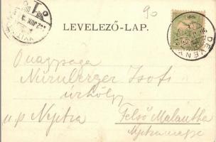 1902 Dévény, Theben a. d. Donau, Devín (Pozsony, Bratislava); Templom tér, Millenium emlékoszlop, Dé...