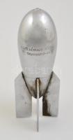 cca 1920-1940 M. Kir. Légügyi Hivatal fém, bomba formájú tiszteletdíja, m: 17 cm.