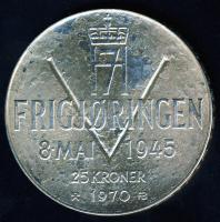 Norvégia 1970. 25K Ag "Felszabadulás 25. évfordulója" T:BU