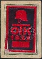 1932 Országos Tiszti Kaszinó, mozi meghívó, fényképpel, pecséttel, 8x6 cm
